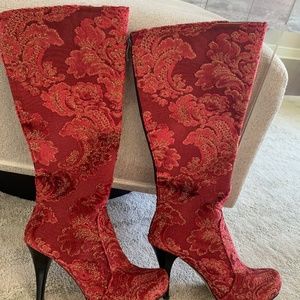 Rockwell Tharpe Floral Brocade Boots